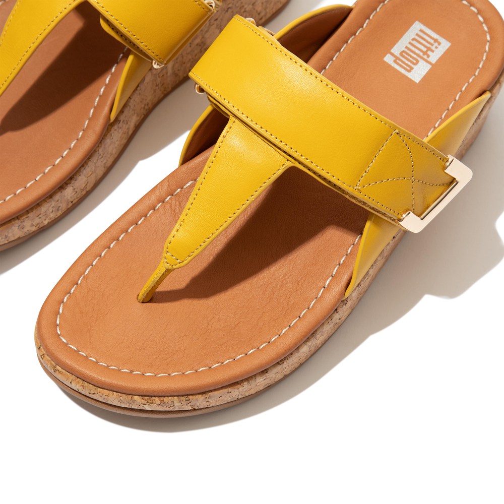 Fitflop Womens Sandals Yellow - Remi Adjustable Toe-post - 65WHRFQUT